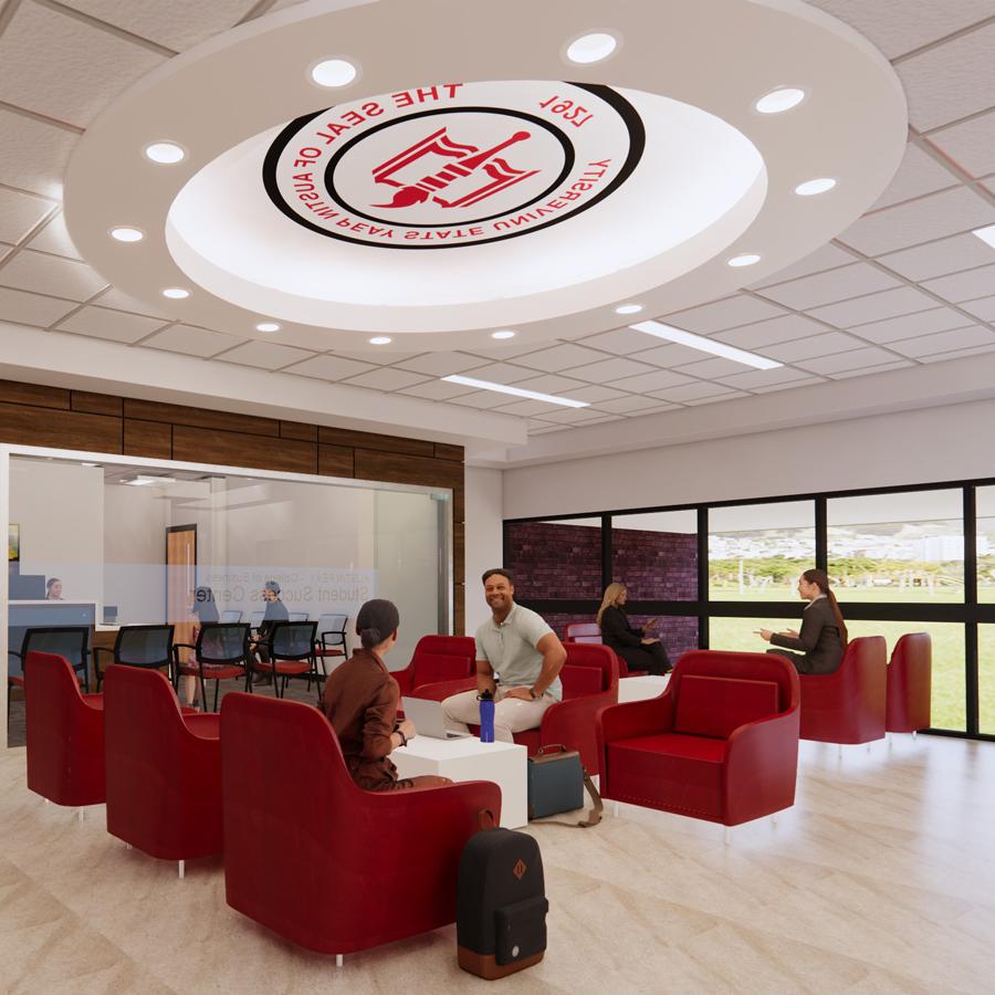 Rendering of the Kimbrough Student Success Student Lounge