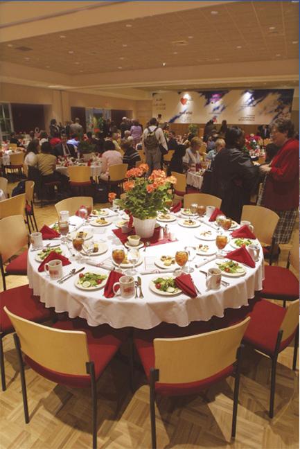 Picture of Ballroom set up with tables and chairs